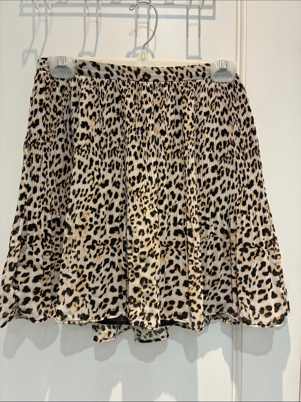 Banana Republic leopard Print Pleated Skater Skirt - Beige/Black